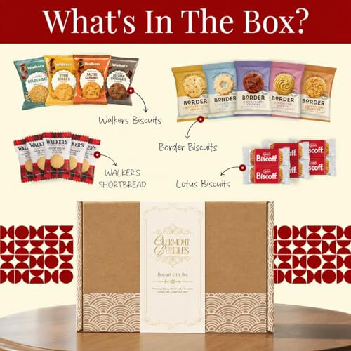 Biscuit Gift Set - Hamper Packed with 20 Biscuits Individually Wrapped, (25 Total Biscuits) Includes Shortbread, Chocolate, Golden Oat and More. 1