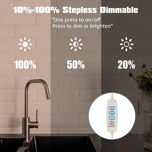1PC LED Under Cabinet Lighting USB Plug Dimmable 3 Colour Changes LED Night Light Kitchen Bedroom Lighting With Magnetic Strip 1
