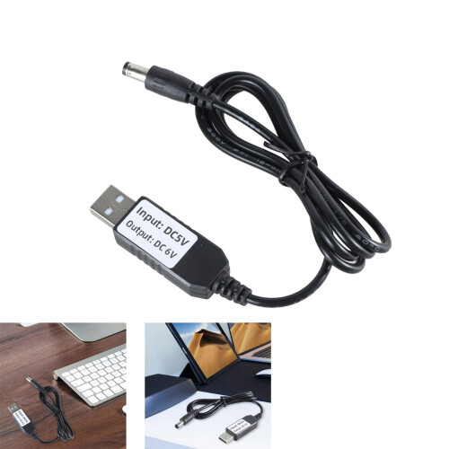 Cordon d'alimentation USB USB5V1A à 6V DC5.5x2.1mm, câble 1