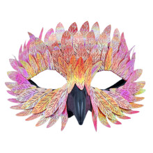 Vogelsnavelveermasker Maskerademasker- Esdoornblad geel