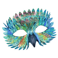Eagle Half Face Mask Bird Beak Feather Mask- Kleurverloop