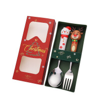 Kerst Elegances Lepel en Vork Set 410Roestvrij-B zilver twee
