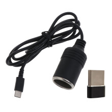 Allume-cigare de voiture USB mâle à 12V, prise femelle,-2m