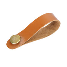 Sangle de guitare en cuir, bouton, adaptateur de poupée,-Brun