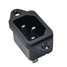 1pc AC 250V 10A IEC320 C14 3 Pin Male Power Cord Inlet Socket-A