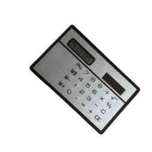 Dünner Taschenrechner mit Solarenergie, 8-stellig,-Silber