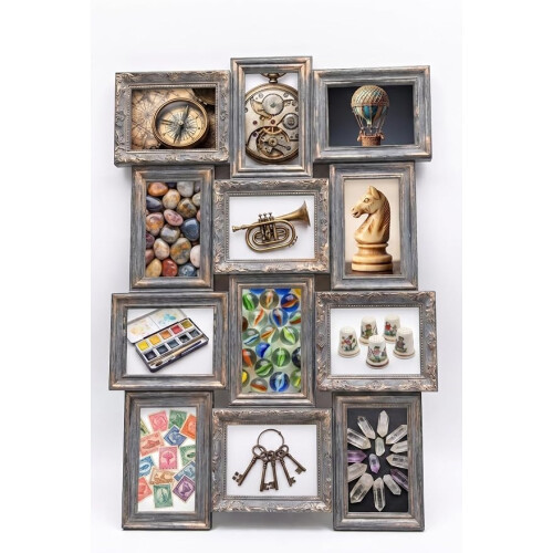 12 Multi Ornate Wall Photo Frame GreyBrush 58x45Cm 2