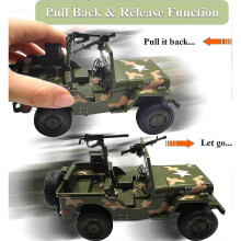 (Off-Road) Military Truck Model Car with Lights and Sounds for Army Collection