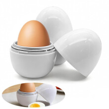 2er Set Mikrowellen Eierkocher, schnell in 5–7 Min, für weich & hart gekochte Eier, spülmaschinengeeignet, kompakt, ideal für Frühstüc