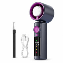 Tragbarer Handventilator Turbo 4000mAh, Mini Fan mit Ice-Cooling, 199 Geschwindigkeiten, LED Display, leise 29dB