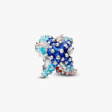 Mini charm - PANDORA - 793817C01 Värikäs meritähti - Argent 925 - Sininen ja vaaleanpunainen emali