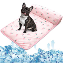 Koelmat voor honden in de zomer, ademende ijsmat voor huisdieren, koelbed voor honden en katten, huisdierhangmat, roze, maat