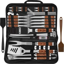 38-delige barbecueset met grillbenodigdheden, roestvrijstalen grillaccessoires voor mannen, ideaal als cadeau, verjaardagscadeau, hoogw