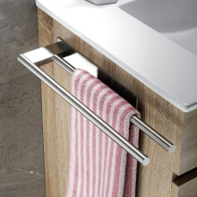Handdoekenrek voor de badkamer, zelfklevend dubbel handdoekenrek, roestvrij staal, wandmontage, boren niet nodig, handdoekenrek voor de