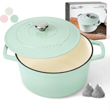 Enameled Cast Iron Dutch Oven 6 QT with Lid