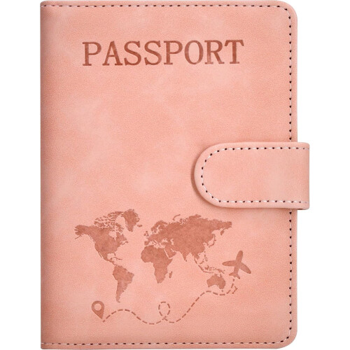 RFID Blocking Leather Passport Holder with Card Slots and