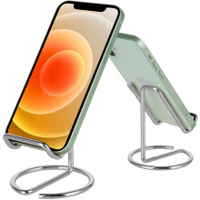 Metal Silver Phone Stand for Desk – Compatible with All