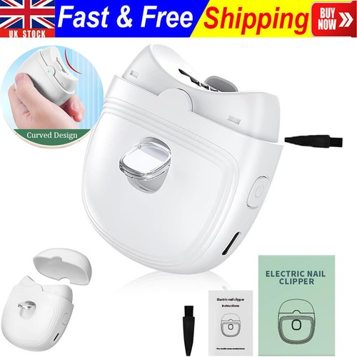 Electric Toe Nail Clippers Automatic Nail Trimmer USB Rechargeable With Light UK