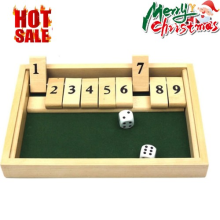 Shut The Box Game - 9 Numbers Dice Game Family Traditional Game Wooden Kids Gift