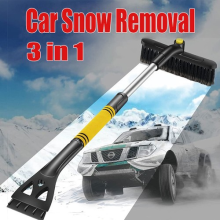 3 IN 1Telescopic ice scraper & squeegee Car snow sweeper Long Brush Car Window