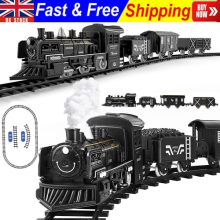 Electric Classic Train Track Carriages Set with Sounds & Lights Kids Toy Gift