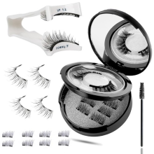 Magnetic Eyelashes Natural Look 3D Eyelash Kit No Glue Reusable With Case&Mirror