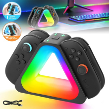 Magnetic Charging Dock For Nintendo Switch 2 Joy-Con 2025 With 7 RGB Lighting