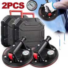 2x 8'' 200kg Vacuum Suction Cup Glass Lifter Granite Sucker Pump Lift Heavy Duty