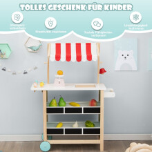 Houten ijskar voor kinderen met marktschappen