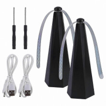 2-pack USB oplaadbare vliegenafstotende ventilator, draaibaar voor tafel- en thuisgebruik