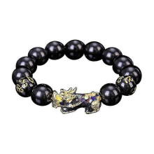 Feng Shui Handgeschnitztes Perlenarmband Farbwechsel mit Vergoldung Perlenschmuck & My
