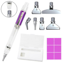 Stylo de peinture diamant LED avec lumière, stylo de forage à pointe métallique pour bricolage, accessoires d'art diam