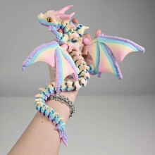 3D-gedruckter Drache mit Flügeln, 3D-gedrucktes Tierspielzeug, Fidget-Drachenspielzeug, flexibles bewegliches geflügel