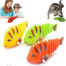 2026 3 PCS juguetes de peces de cuerda de plástico, nuevo pez de juguete de dibujos animados oscilante con mecanismo d