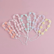 Corcra Boho Gleoite Fón Charm Lanyard Bláth feirbthe Sweet Fón Wrist Strap Mála Slabhra Frith-Chaillte Charm Keychain