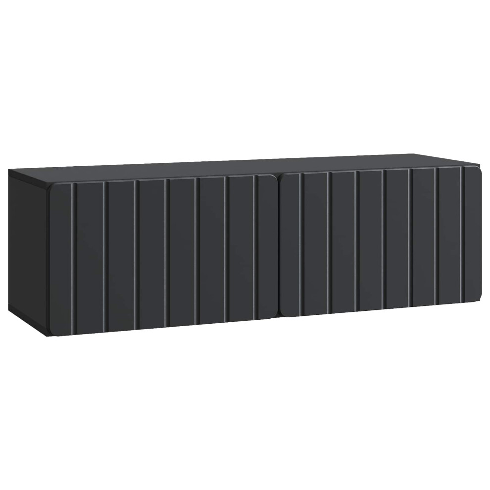 Vidaxl Wall-Mounted Tv Cabinet Black 98 X 31 X 30 Cm Engineered Wood