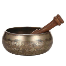 Babhla Amhránaíochta Tibéidis Búda Lámhdhéanta Búda Tibéid Struck Bowl Teiripe Ceoil Deasghnátha Copper Cling Babhla F