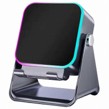 Desktop 5-in-1 Wireless Speaker & Folding Phone Stand with Charging, Sensor-Activated Ambient Light