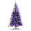 Árbol de Halloween negro con luces LED moradas, 183 cm 1