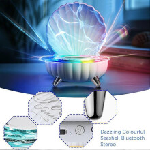 1 Pcs Abs Bluetooth Speaker 5.3 with Dazzle Shell 7 Color Ambient Light Type-C 1200mah