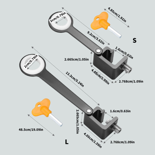 Window Limiter Safety Lock Fixed Window Limiter-black long 2