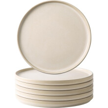 Ceramic Salad Plates Set of 6 8 inch Ivory Reactive Matte