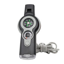 Outdoor Survival Whistle with LED Light and Thermometer