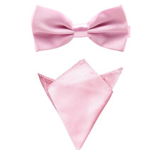 Men's Satin Solid Bow Tie and Pocket Square Set