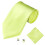 Men's Lemon Yellow Solid Suit Set with Tie Cufflinks and 1