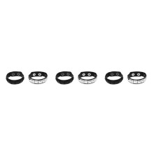 6Pcs White Rivet + Black Rivet Punk Pyramid Studded Artificial Leather Bracelet Wristband