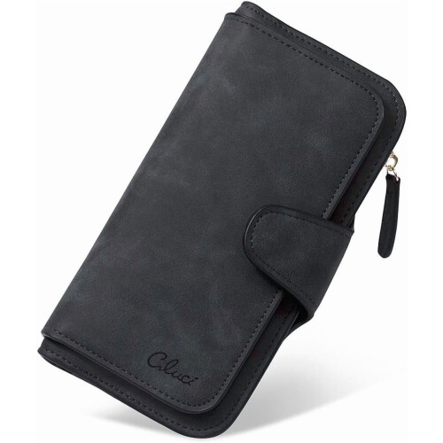 Women's PU Leather Trifold Wallet with RFID Protection 14+