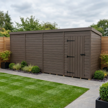 18x7 Pent Composite Shed Tanalised (Single Door, No Windows)