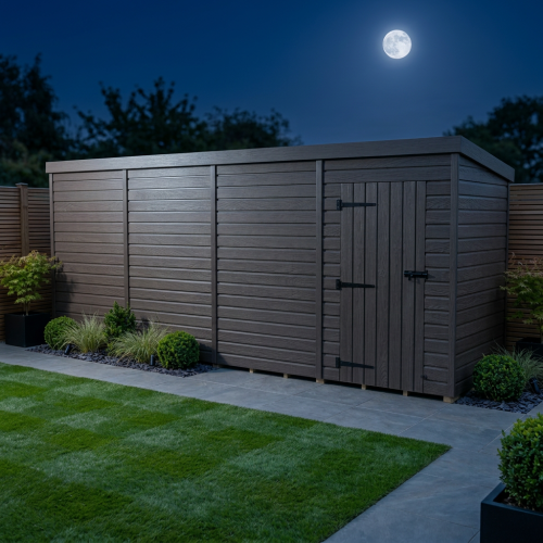 18x7 Pent Composite Shed Tanalised (Single Door, No Windows) 2