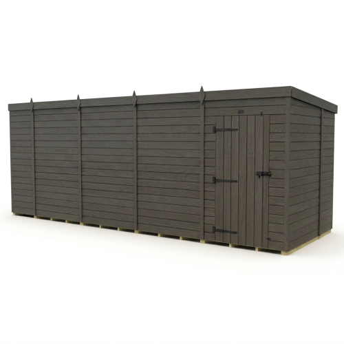 18x7 Pent Composite Shed Tanalised (Single Door, No Windows) 1